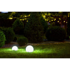 Buiten de Spitical Spit "Ball" D: 20 cm, voor buiten, plastic aarde spies, wit, E27, - Wegelettes