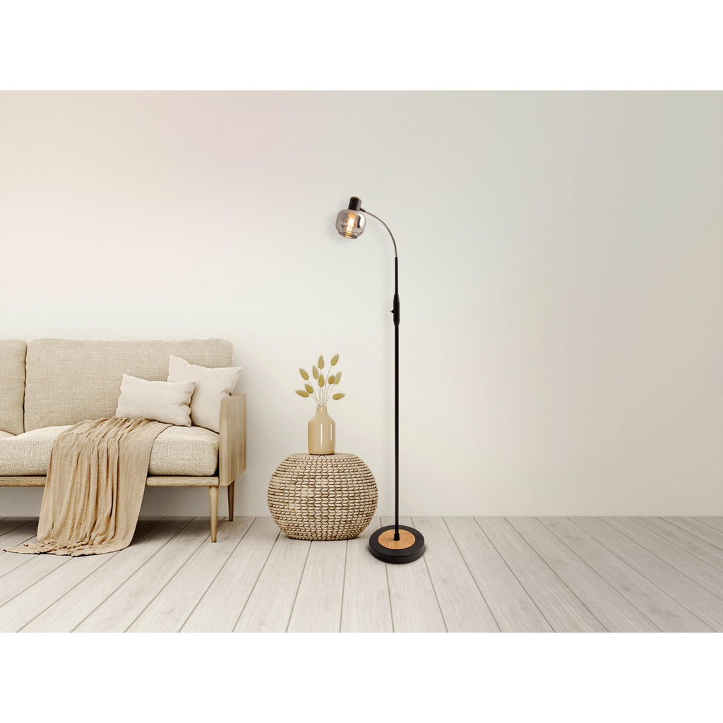 Näve Fumoso Vloerlamp Zwart 150cm Glas