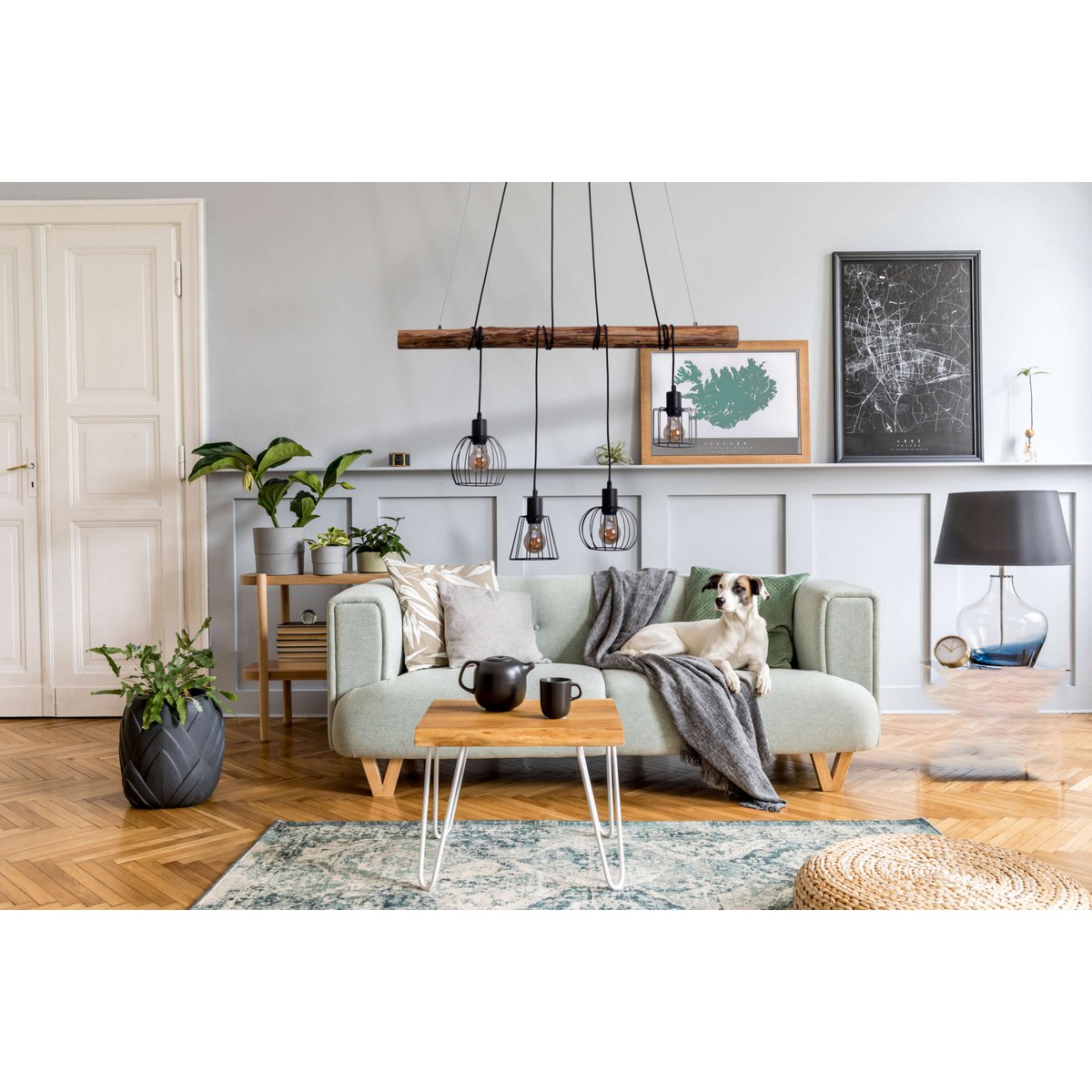 Näve Woodland Hanglamp - Zwart 100cm