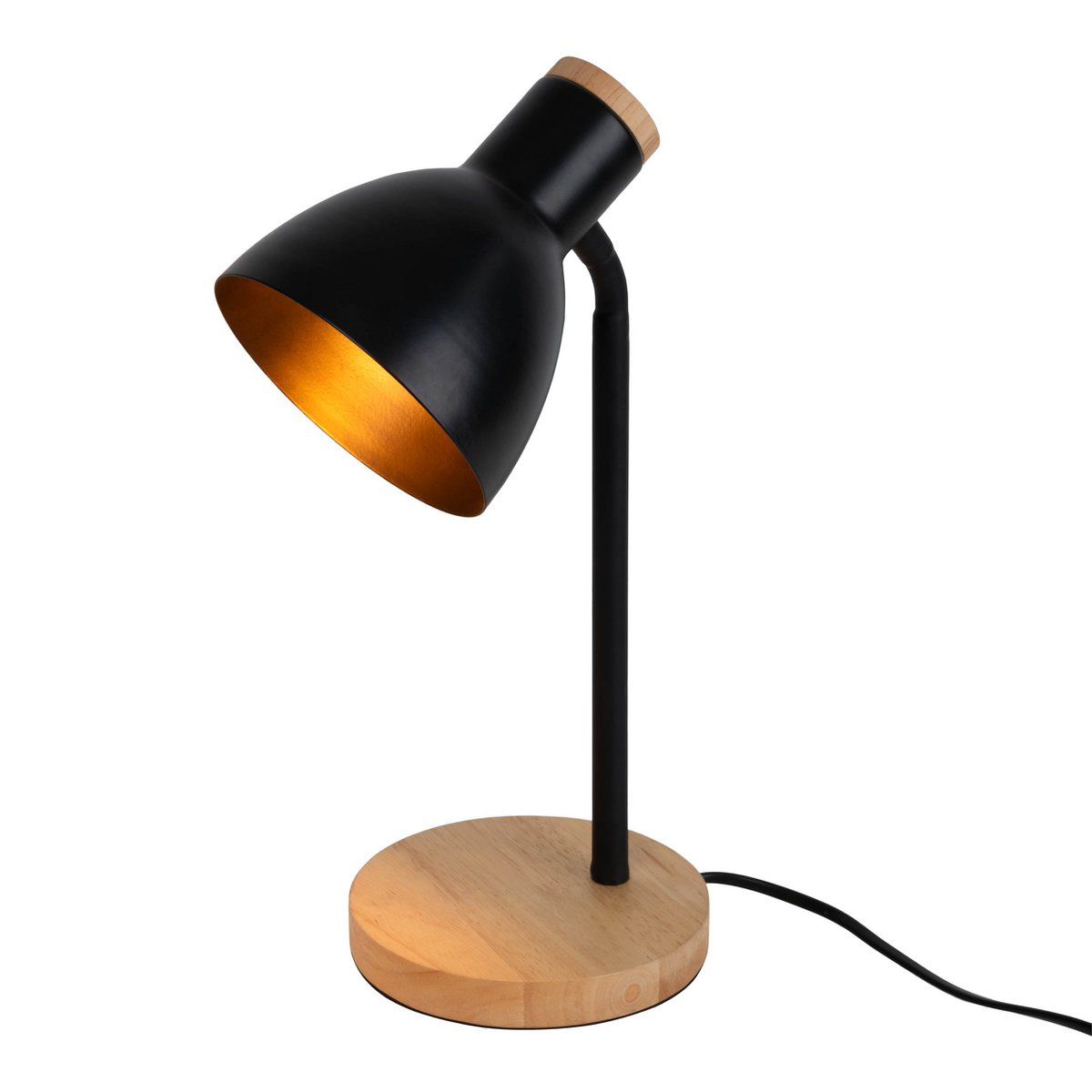 Marie Bureaulamp - Zwart Metaal Hout E14