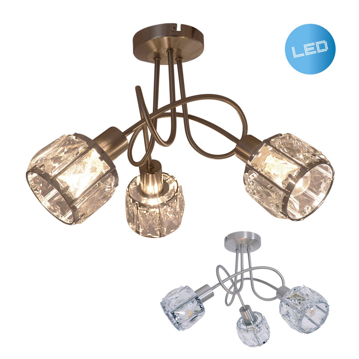Näve Josefa LED Plafondlamp 3-Lichts 38x24cm
