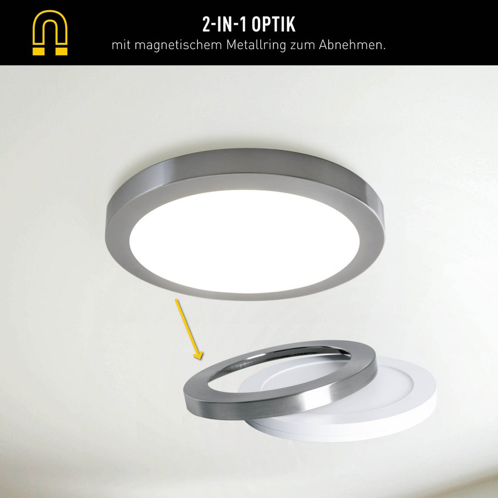Näve Bonus LED Plafondlamp - Chroom/Wit 22,5cm