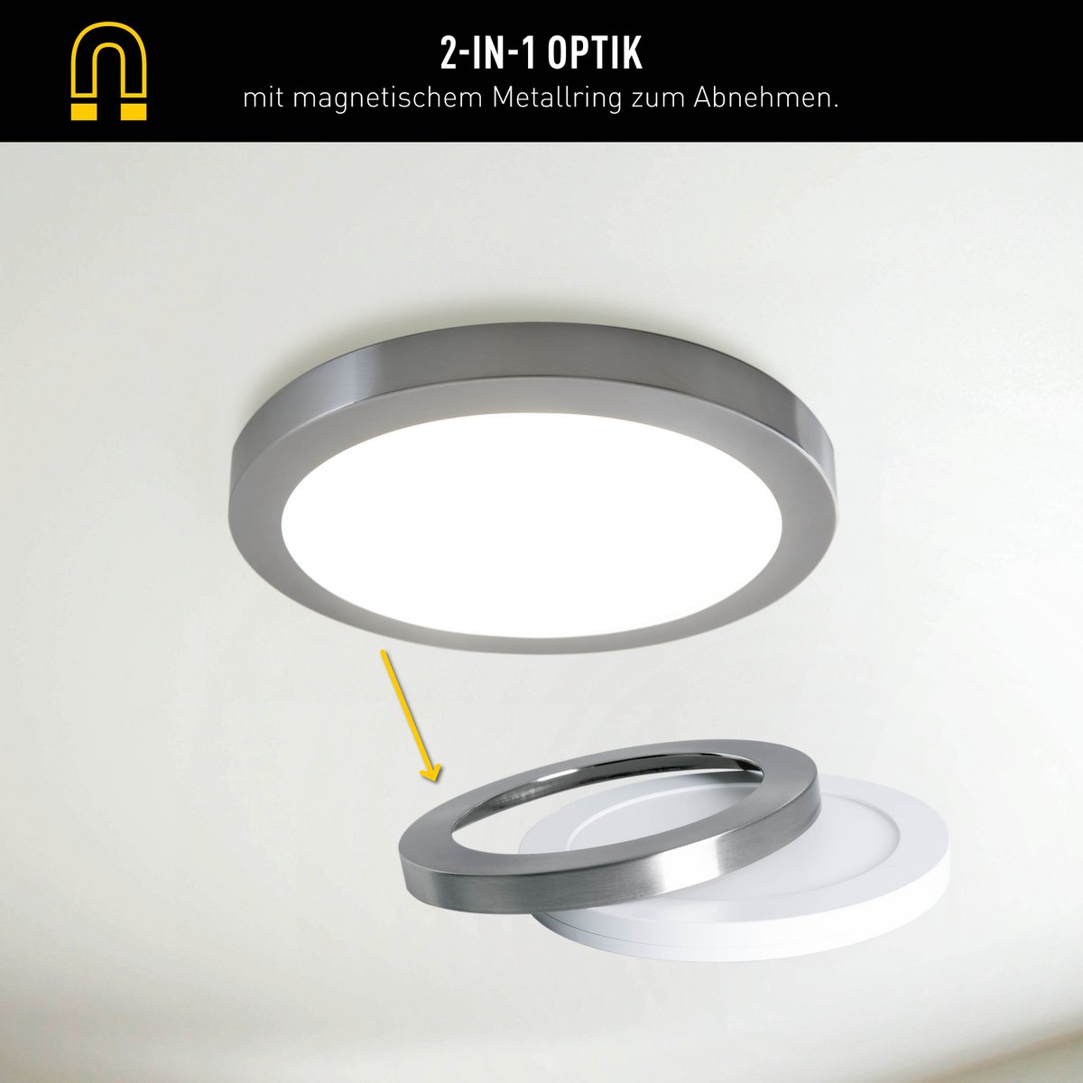 Näve Bonus LED Plafondlamp - Chroom/Wit 22,5cm