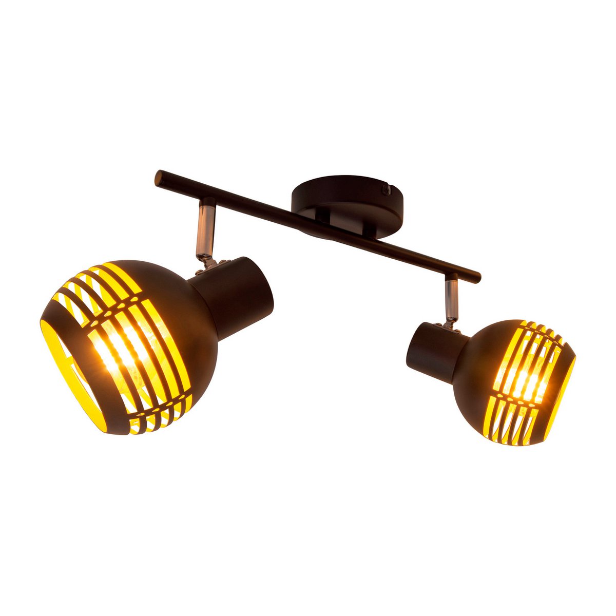 Näve Casco 2 delige Wandlamp Zwart/Gouden Metalen Verlichting 12x15cm