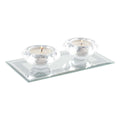 Double Crystal Candlesticks Silver Mirror