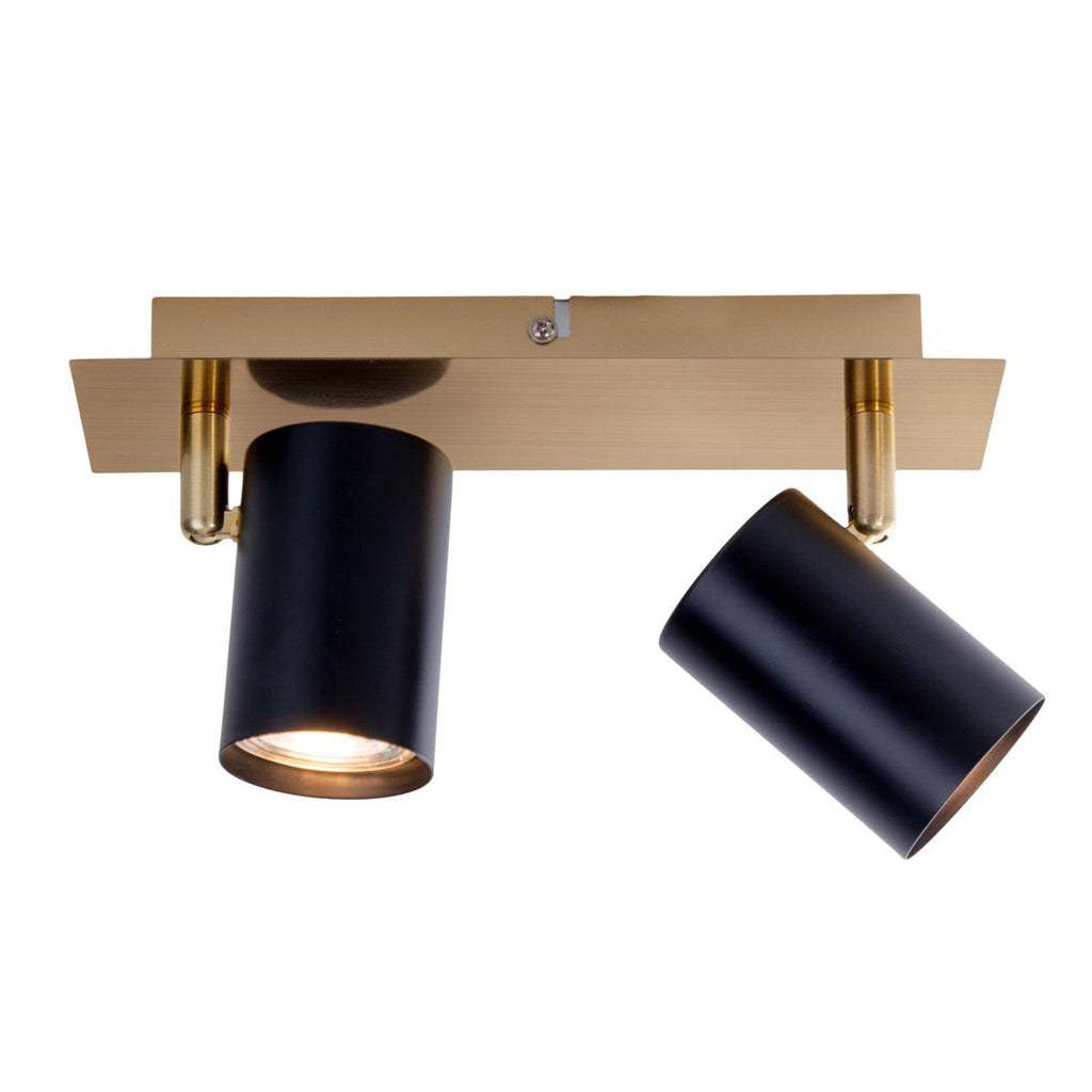 Näve Frida Wandlamp 2x GU10 - Zwart/Goud