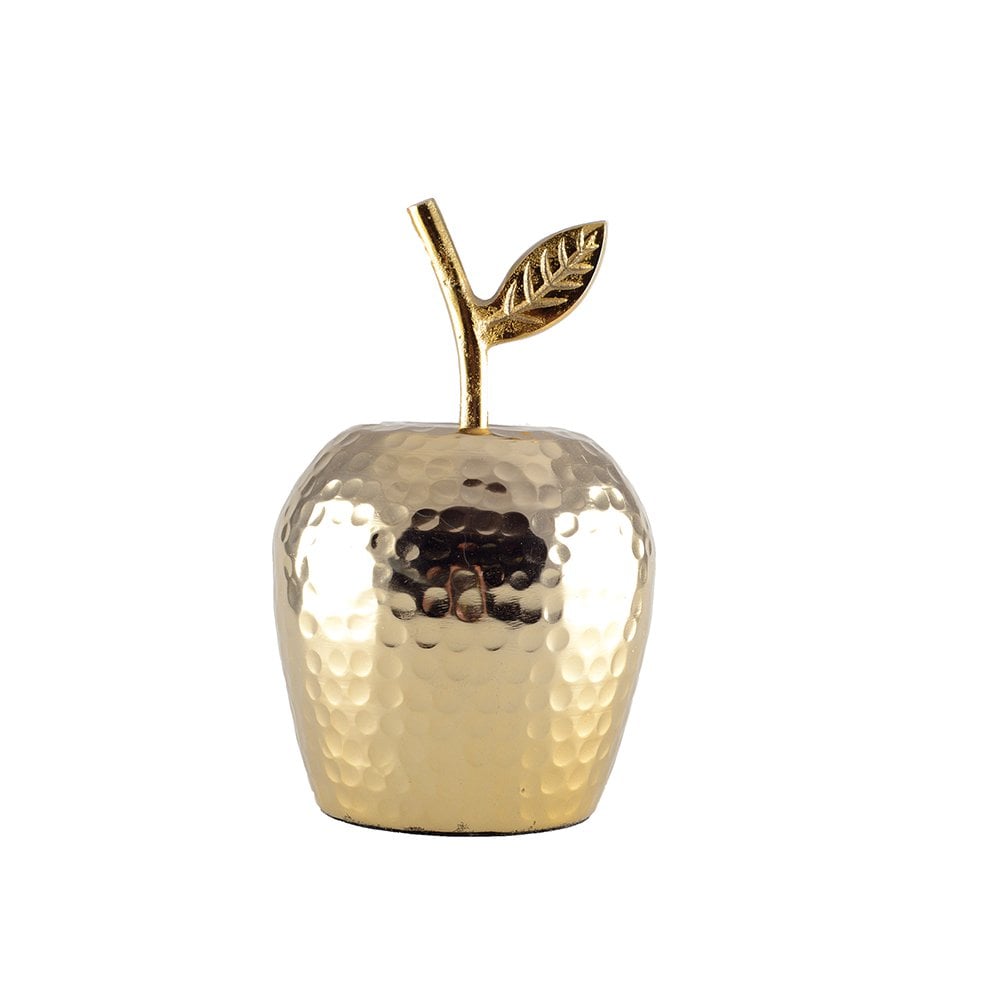 Gouden decoratieve appel 12,5x12,5x19cm