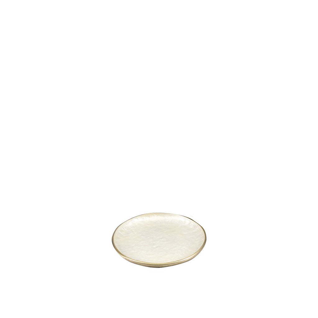 Witte aluminium decoratieve schaal rond 29,5cm