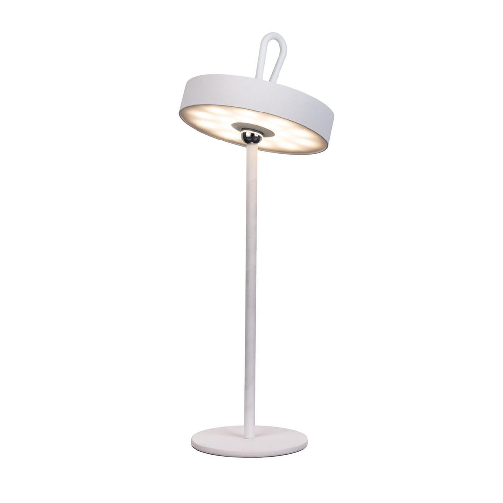LED -batterijlamp magnetisch "Ella" voor buiten en binnen, gemaakt van metaal en plastic in wit, 35 cm hoog