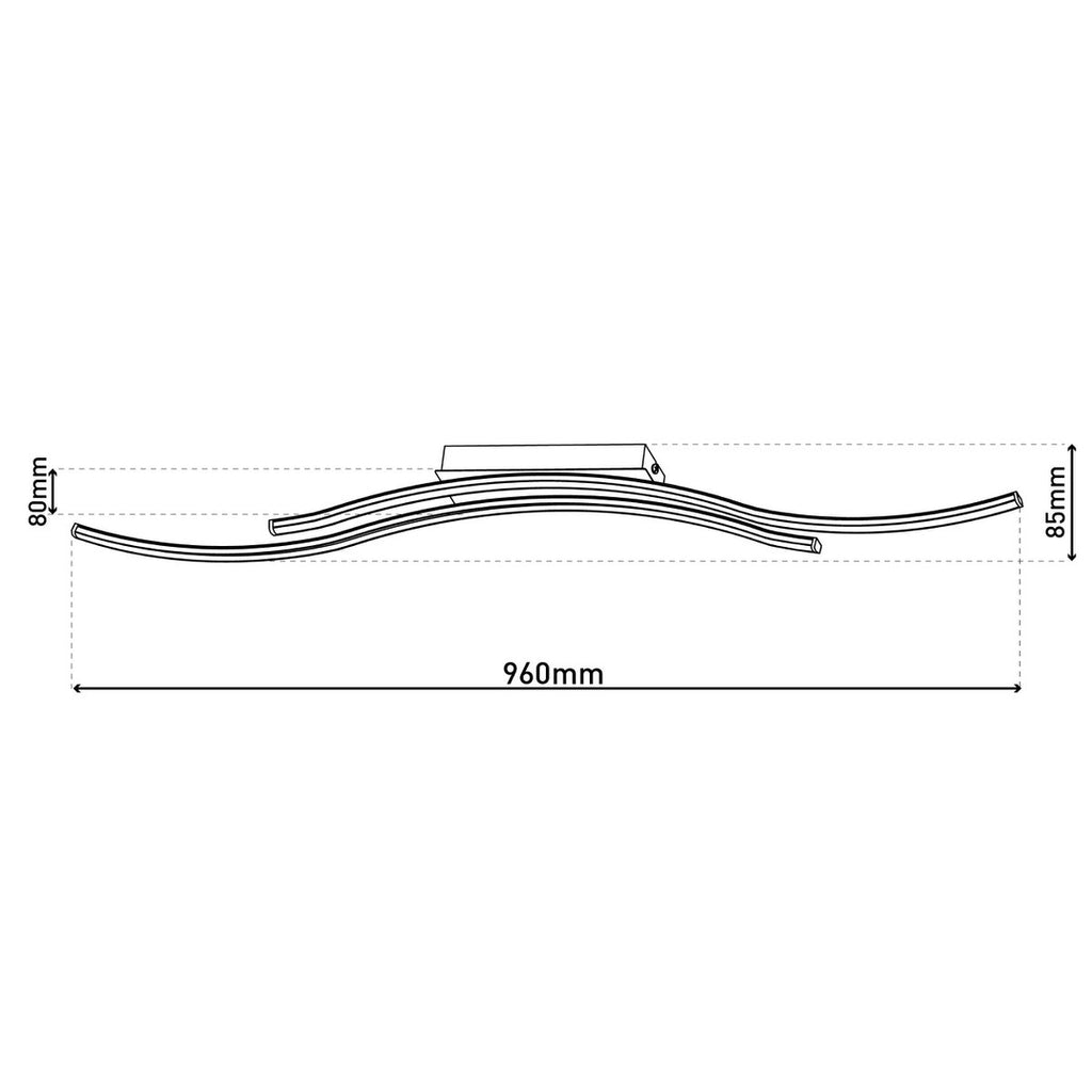 Näve Onda LED Plafondlamp 96cm Zwart