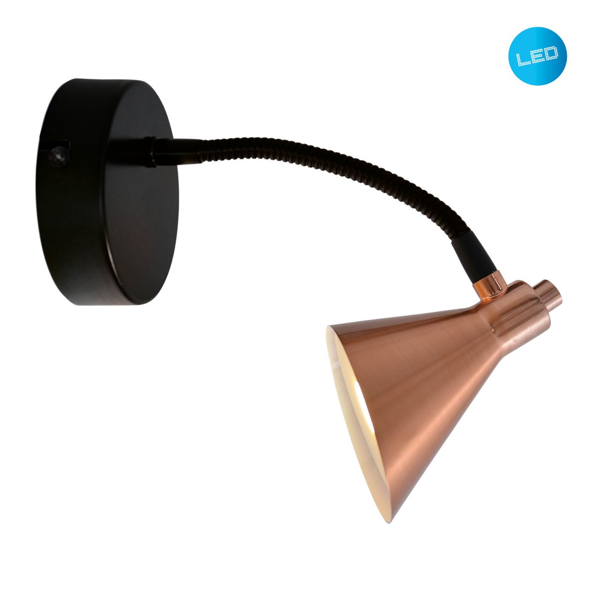 Näve Leuchten LED Wandlamp Koper - Flexibel, Metaal, Warm Wit Licht