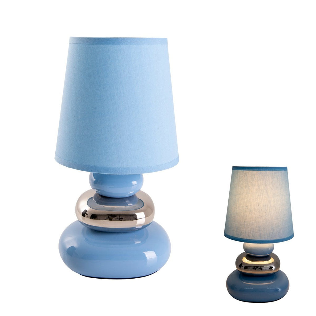 Näve Stoney Tafellamp Keramiek Blauw 31cm