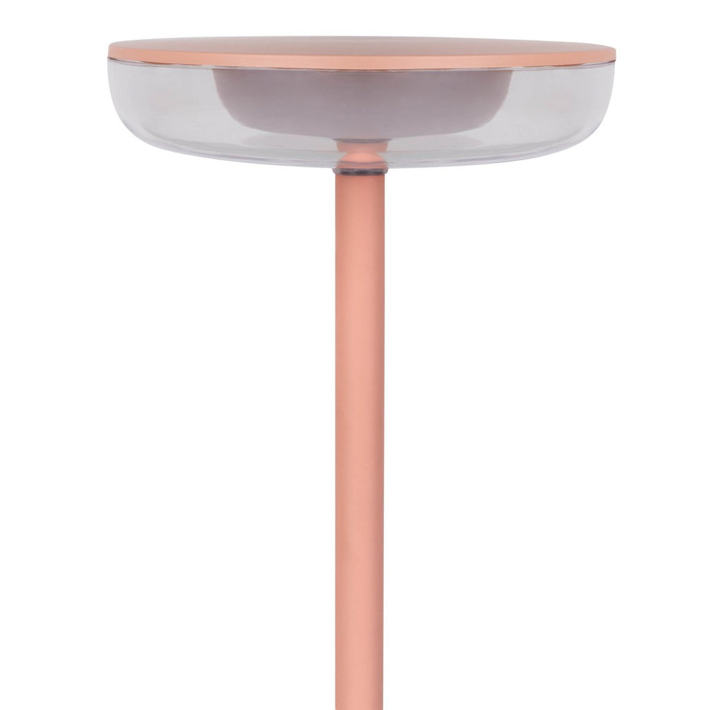 Noteloze tabletlicht "PASI" voor buiten en binnen, gemaakt van metaal en plastic in roze, dimbaar, met aanraking en geheugenfunctie, ca. 26 cm hoog