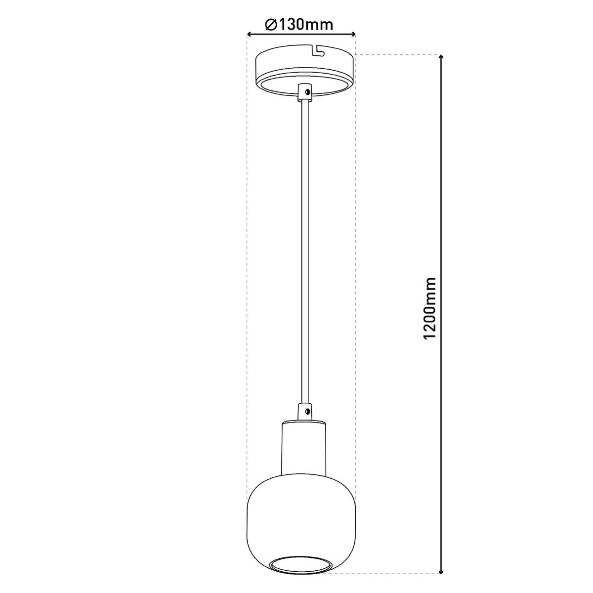 Näve Fumoso Hanglamp - Zwart 120cm