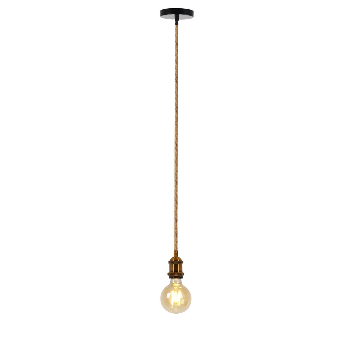 Näve Ontario Hanglamp Jute E27 Zwart