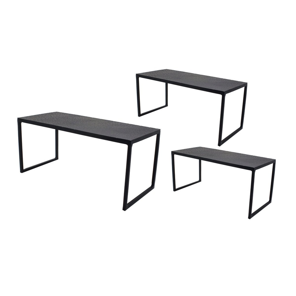 Rechthoekige Buffetstandset 3 - Zwart, Metaal, AULICA 556802
