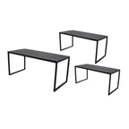 Rechthoekige Buffetstandset 3 - Zwart, Metaal, AULICA 556802