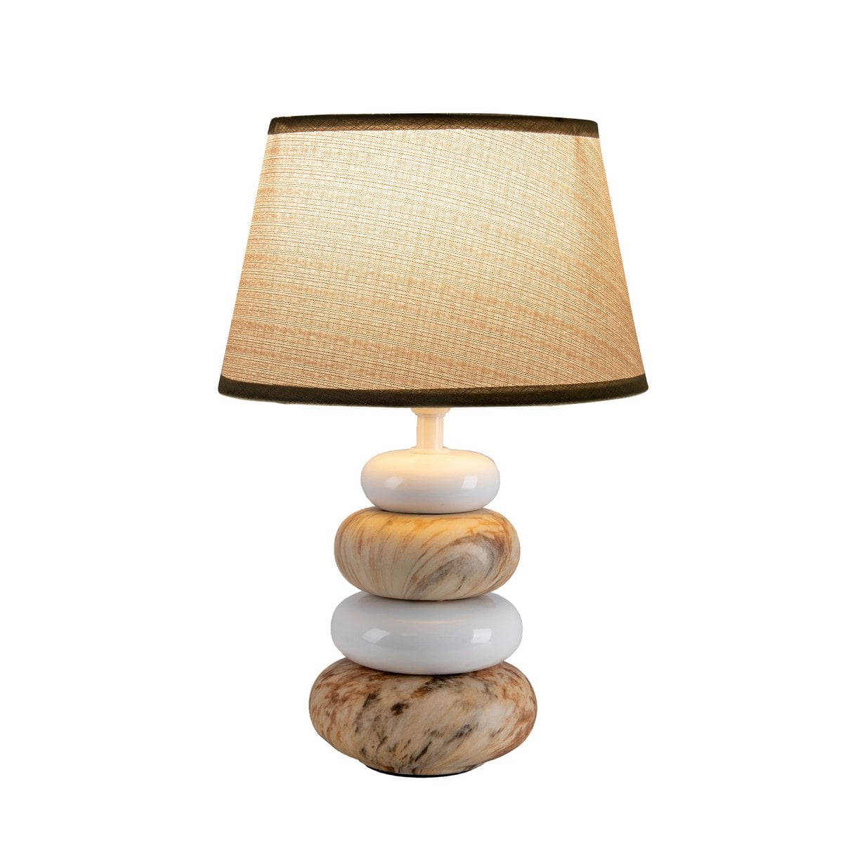 Näve Stoney Keramische Tafellamp - Bruin 31cm