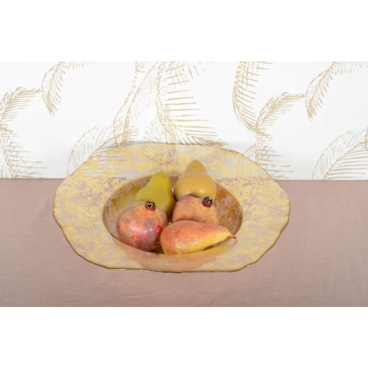 Aulica Gouden Glazen Schaal 42x42x10cm