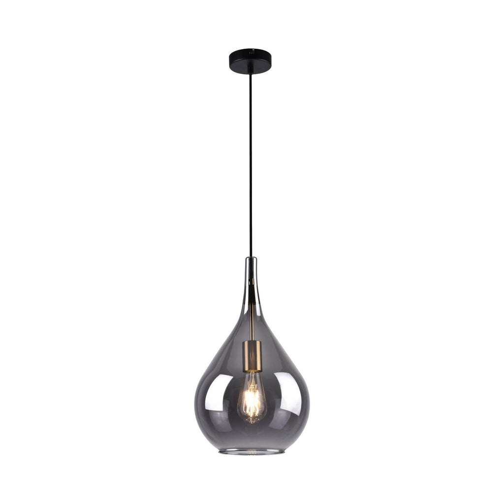 Näve Gota Hanglamp - Zwart Rookglas Ø25cm