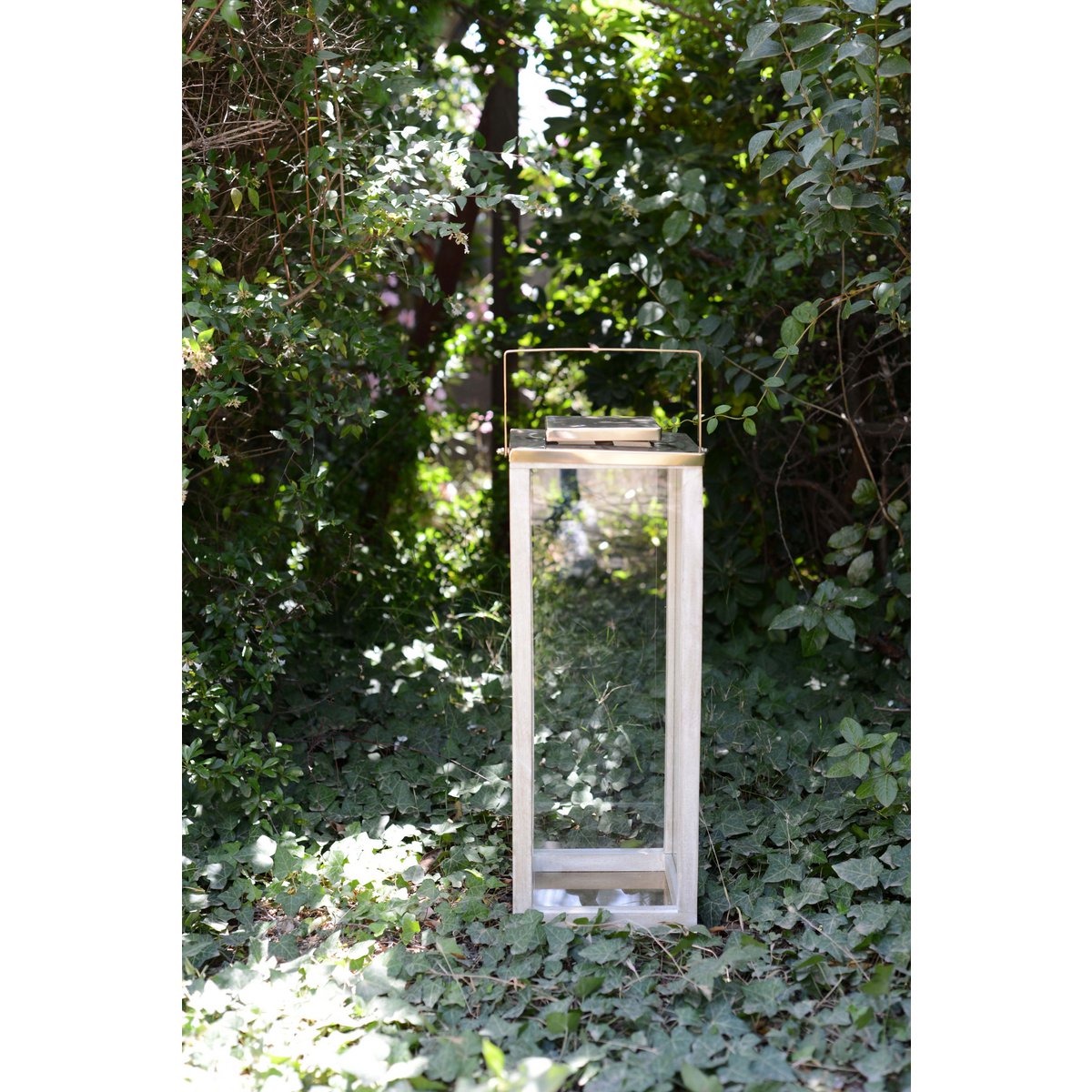Grote glazen lantaarn 25x25x71cm - AULICA transparant