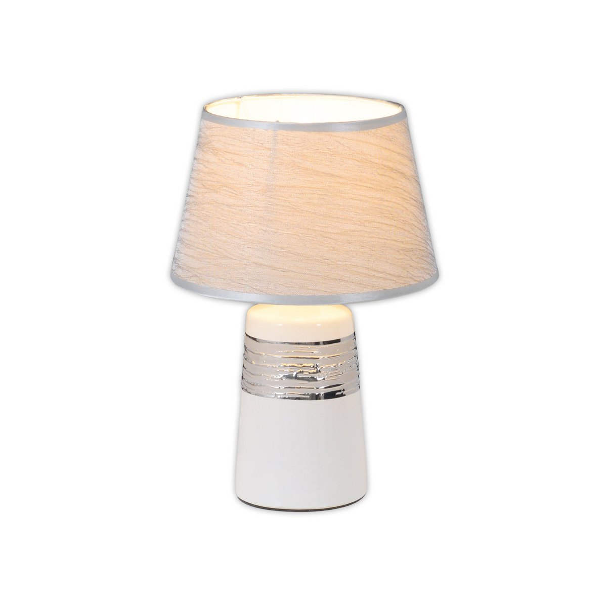 Keramische tafellamp Vittoria 31cm Wit-Zilver