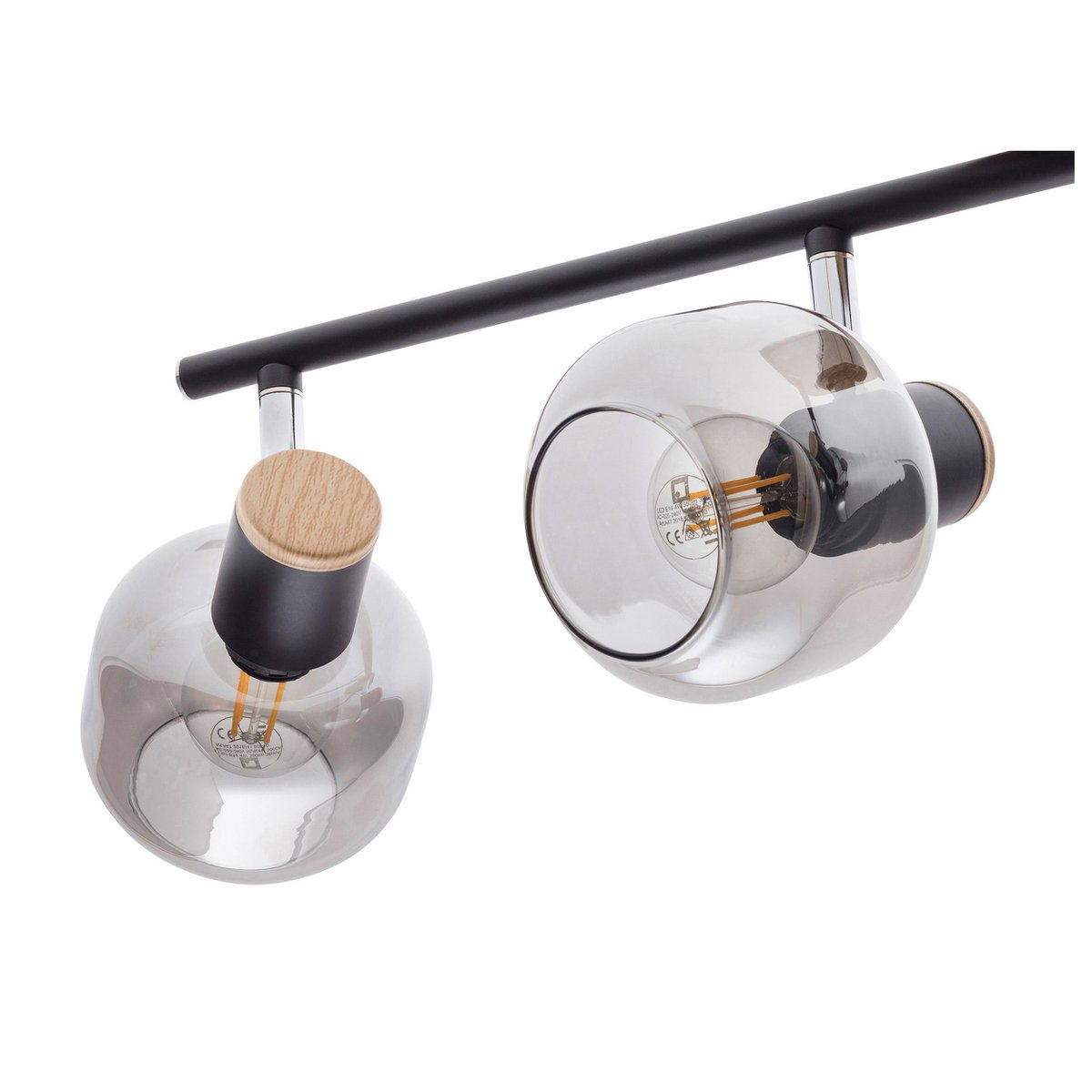Näve Fumoso Plafondlamp - Zwart Rookglas 80cm