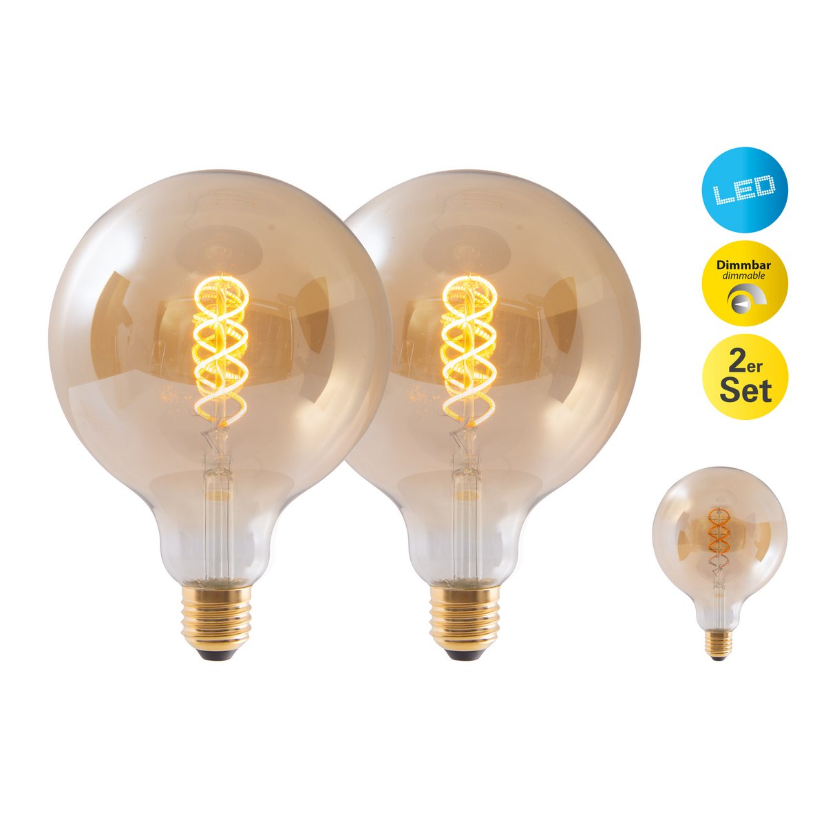 Näve LED Filament Lamp E27 5W Amber - 2 Stuks
