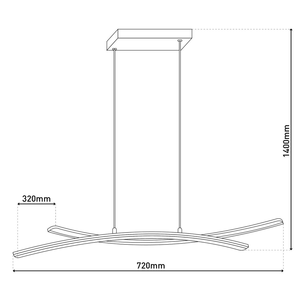 Näve Theo LED-hanglamp 32x120cm