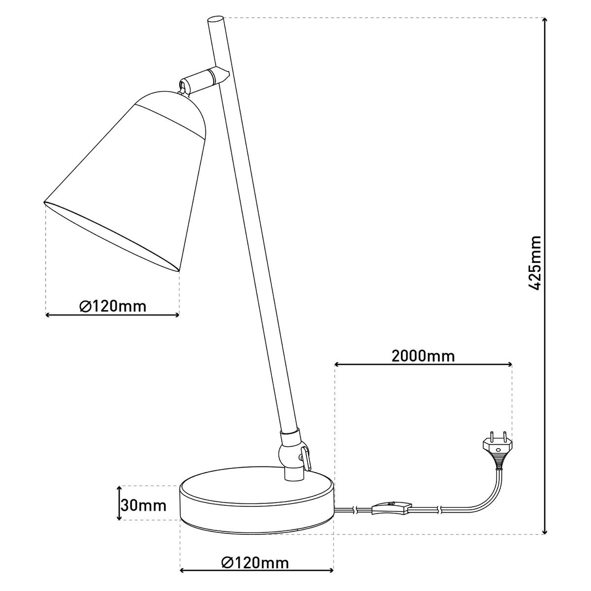 Näve Triton Tafellamp - Zwart 42,5cm E14