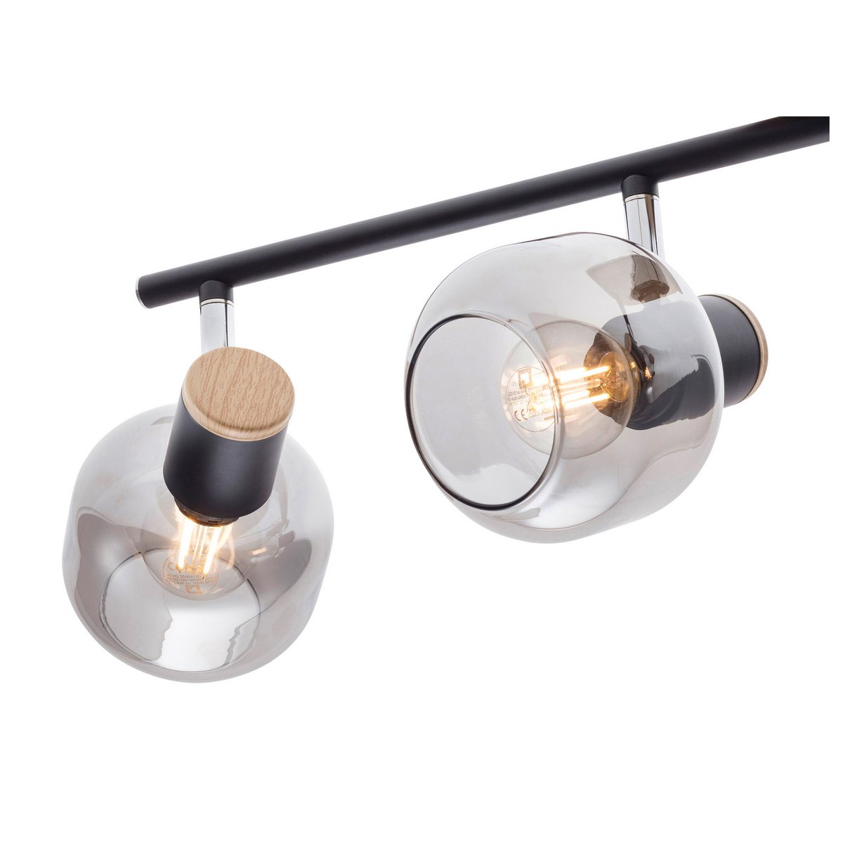 Näve Fumoso Plafondlamp - Zwart Rookglas 80cm
