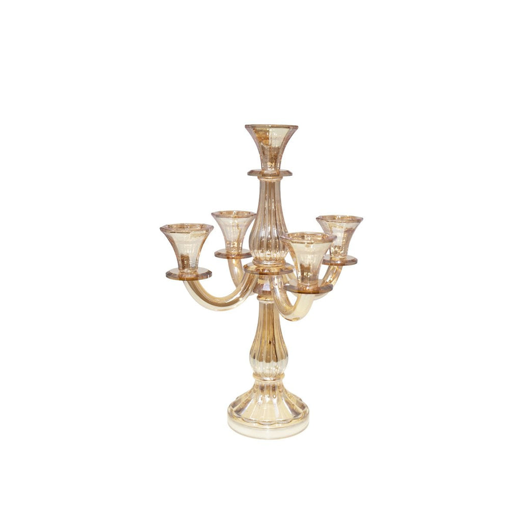 Kroonluchter 5 lichten Amber H35cm