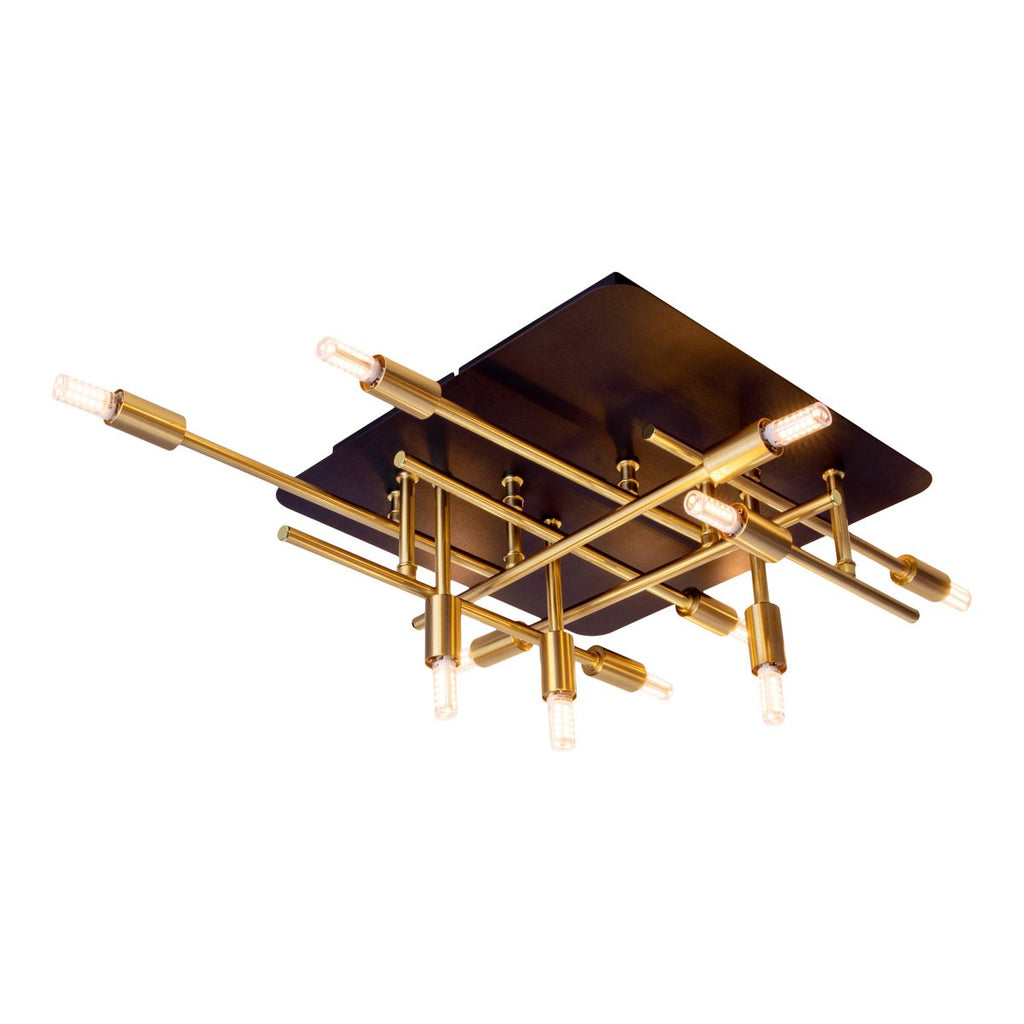 LED-plafondlamp Ancona - Zwart/Goud G9