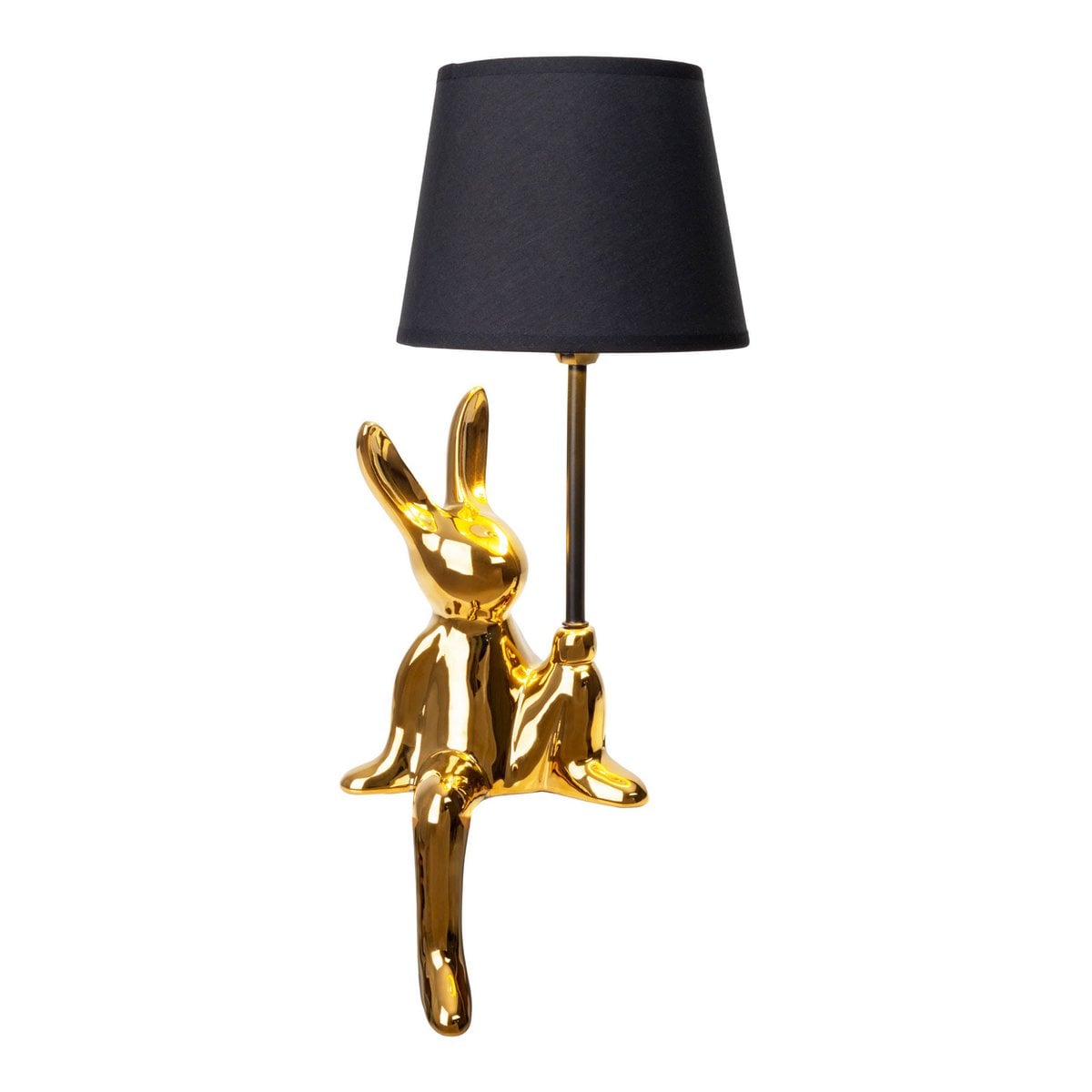 Tafellamp "helge" Ø 18 cm, hoogte ca. 45 cm, gemaakt van keramiek in zwart en gouden, zwarte tekstbladen
