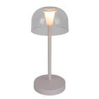 2 Set LED Battery Table Light "Gomba" voor buiten en binnen, gemaakt van metaal en plastic in wit, 18,5 cm hoog