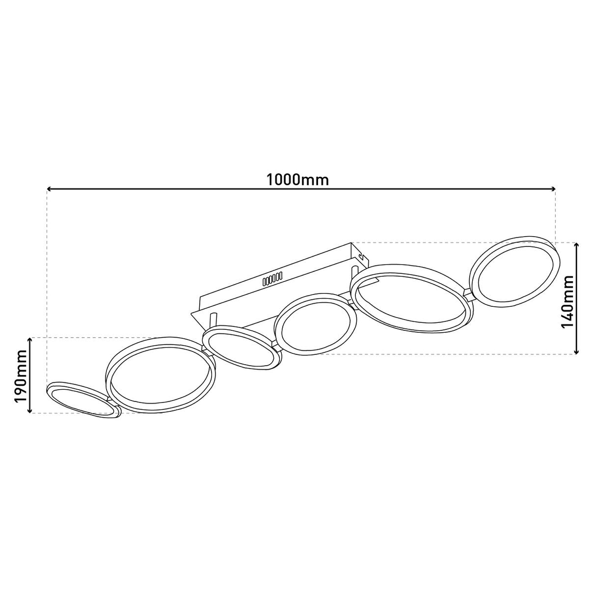 LED Plafondlamp Stelari 100cm - Wit Metaal
