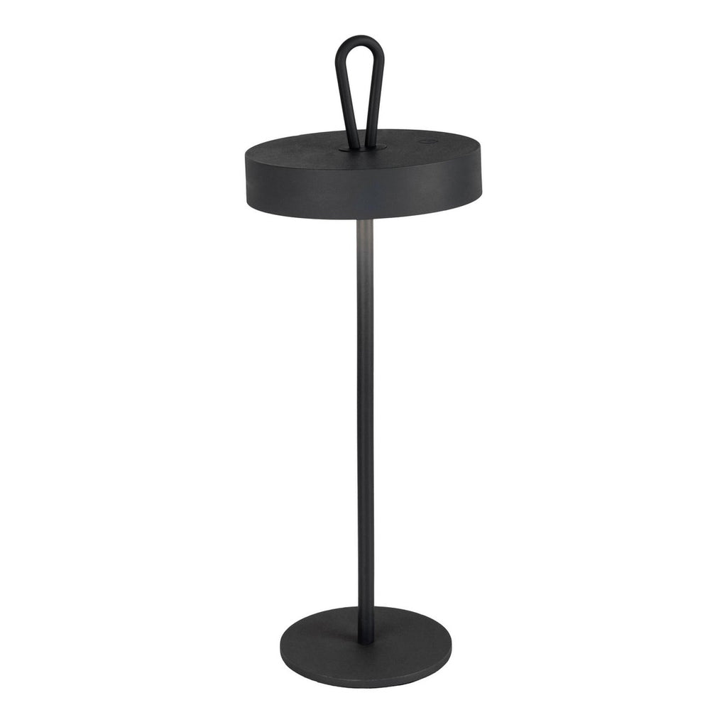 LED -batterijlamp magnetisch "Ella" voor buiten en binnen, gemaakt van metaal en plastic in zwart, 35 cm hoog