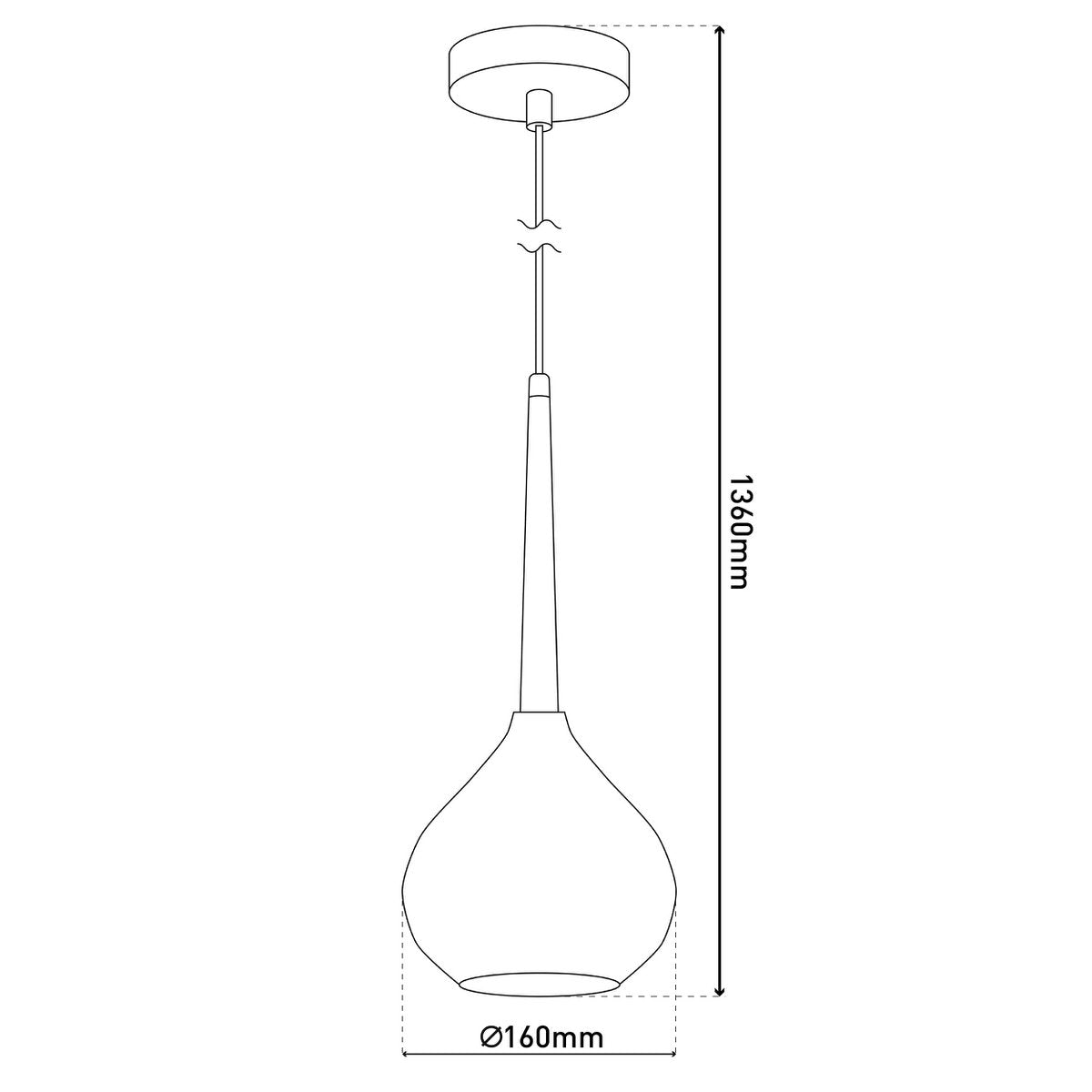 Näve Vaso Hanglamp - Rookglas Antraciet E14
