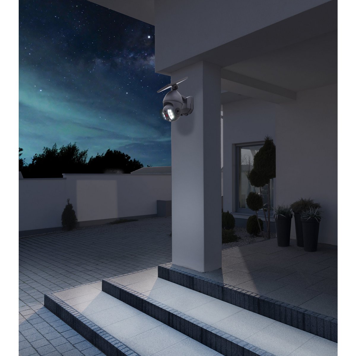 Näve Moho Solar Wandlamp - Grijs Bewegingsmelder