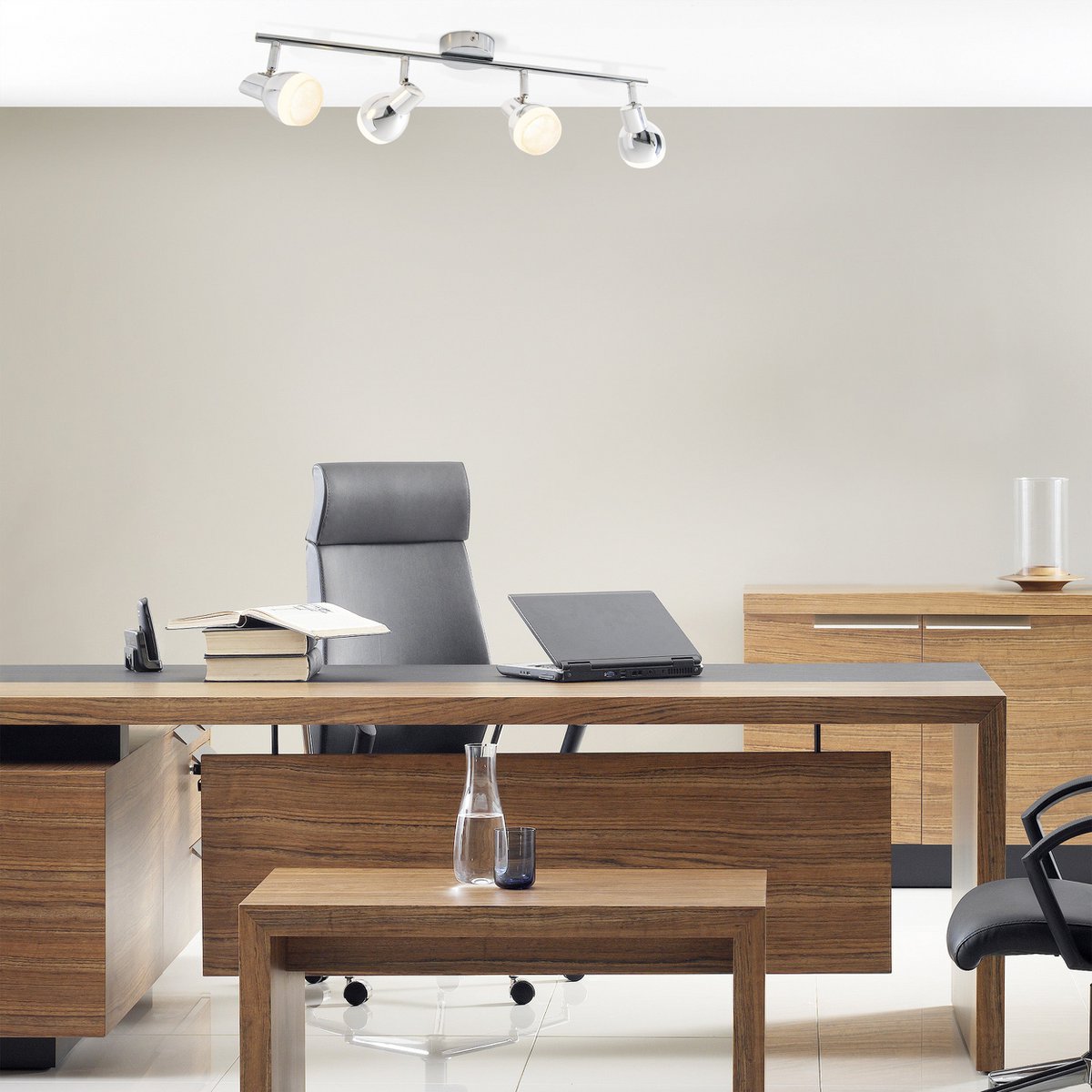 Näve Chromey LED Plafondlamp 58cm Warm