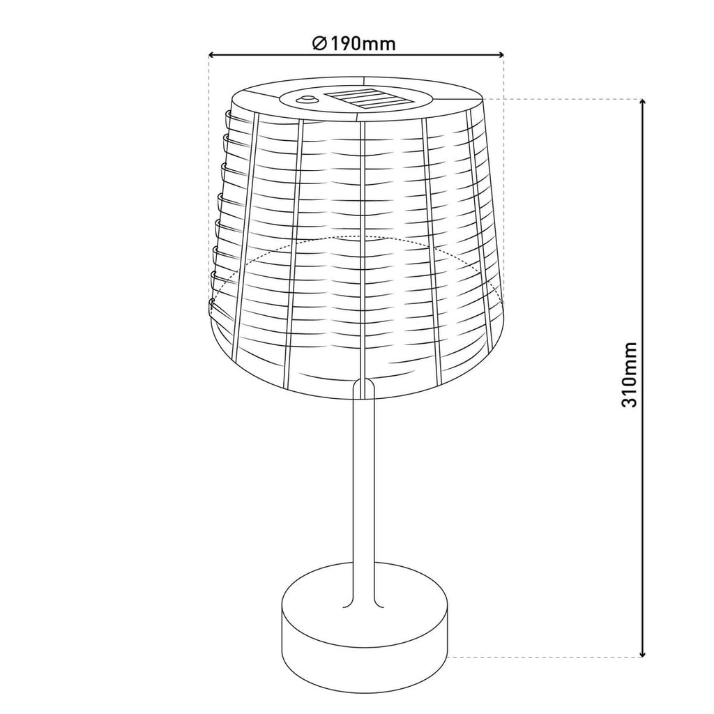 Solar-Tafellicht Rada Rattan Bruin 31cm