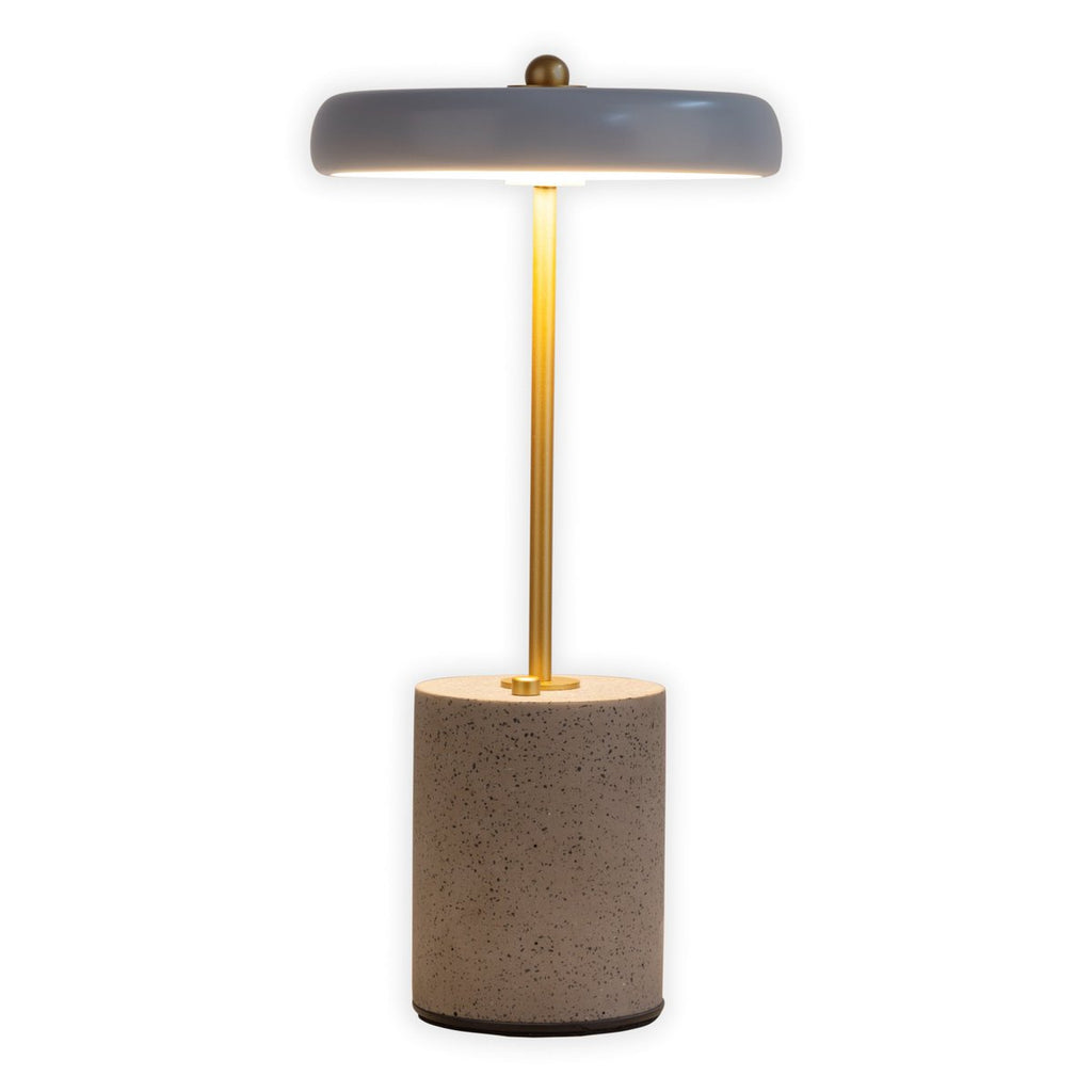Batterijlamp "seta" grijs 30 cm hoog gemaakt van metaal en beton, met een stevig gebouwd -in LED