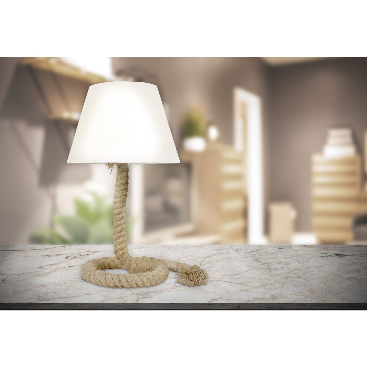 Näve Tafellamp Touw 40cm Wit E14