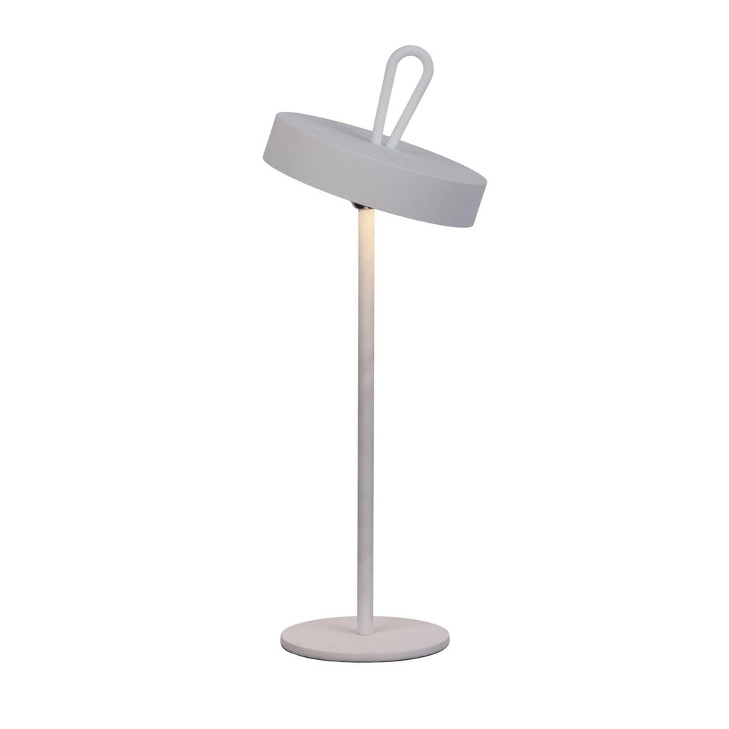 LED -batterijlamp magnetisch "Ella" voor buiten en binnen, gemaakt van metaal en plastic in wit, 35 cm hoog