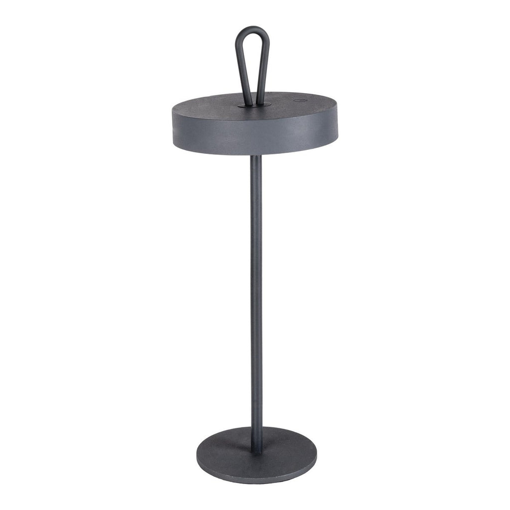 LED -batterijtafellamp magnetisch "ella" voor buiten en binnen, gemaakt van metaal en plastic in grijs, 35 cm hoog