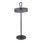 LED -batterijtafellamp magnetisch "ella" voor buiten en binnen, gemaakt van metaal en plastic in grijs, 35 cm hoog