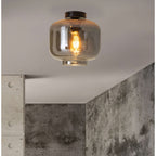 Näve Vaso Plafondlamp - Antraciet Retro 25cm