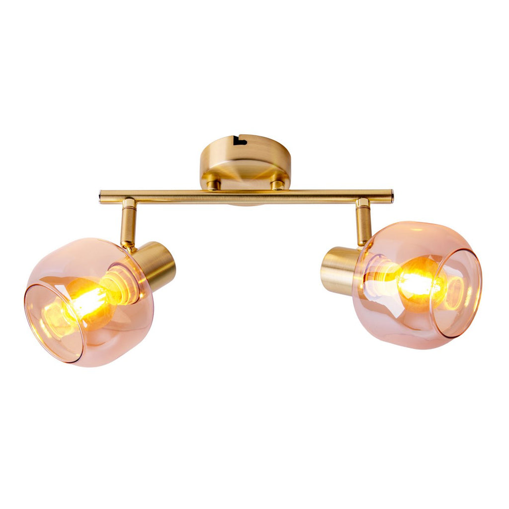 Libby Plafondlamp - Messing Amber Retro 40cm 2-Stuks