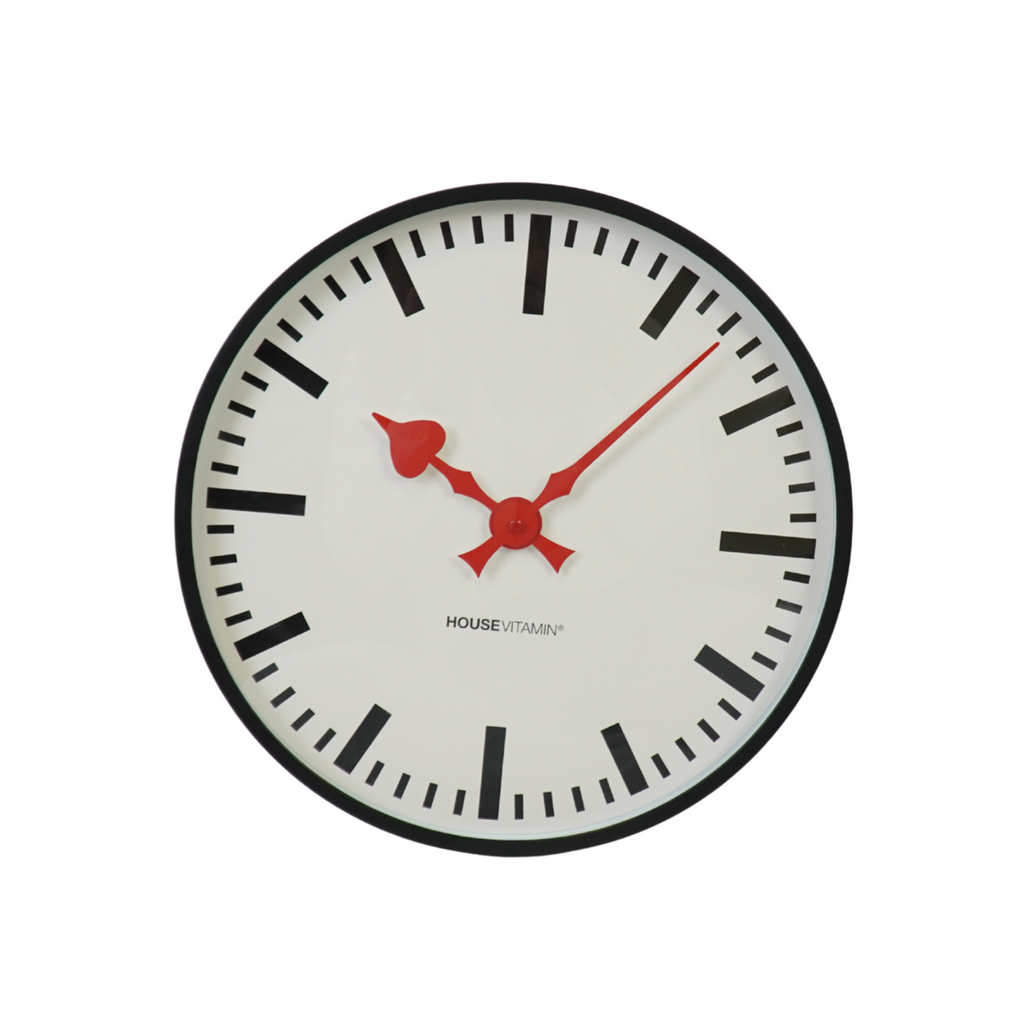 Klock wandklok Station - Wit/Zwart - 40x40x4cm