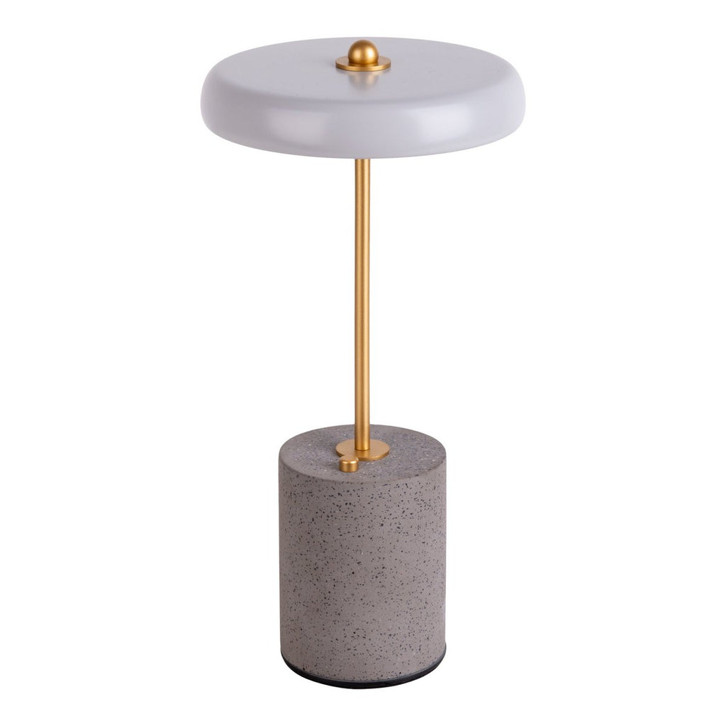 Batterijlamp "seta" grijs 30 cm hoog gemaakt van metaal en beton, met een stevig gebouwd -in LED